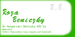 roza beniczky business card